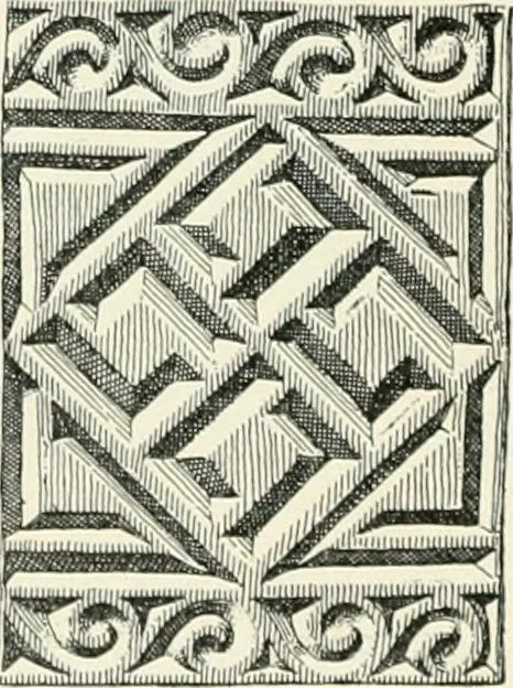 An illustration from Die altgermanische Thierornamentik : typologische Studie über germanische Metallgegenstände aus dem IV. bis IX. Jahrhundert, nebst einer Studie über irische Ornamentik, 1904, leaf 193
