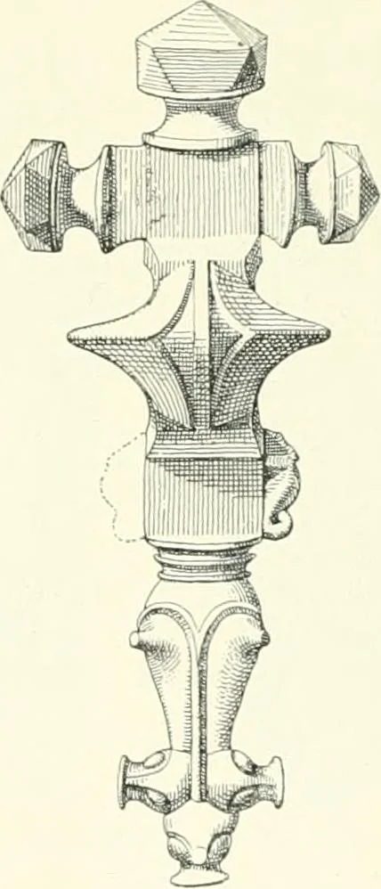 An illustration from Die altgermanische Thierornamentik : typologische Studie über germanische Metallgegenstände aus dem IV. bis IX. Jahrhundert, nebst einer Studie über irische Ornamentik, 1904, leaf 212