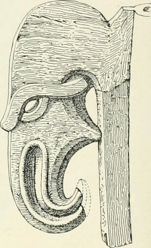 An illustration from Die altgermanische Thierornamentik : typologische Studie über germanische Metallgegenstände aus dem IV. bis IX. Jahrhundert, nebst einer Studie über irische Ornamentik, 1904, leaf 223