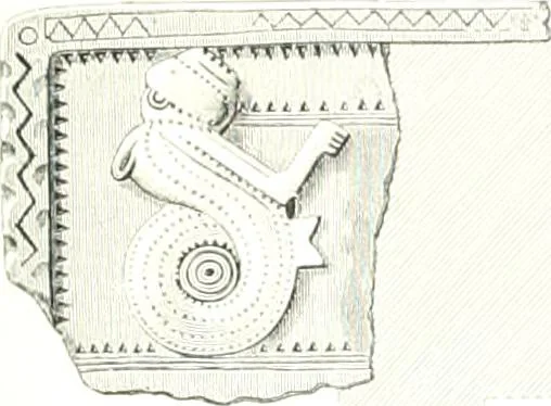 An illustration from Die altgermanische Thierornamentik : typologische Studie über germanische Metallgegenstände aus dem IV. bis IX. Jahrhundert, nebst einer Studie über irische Ornamentik, 1904, leaf 228