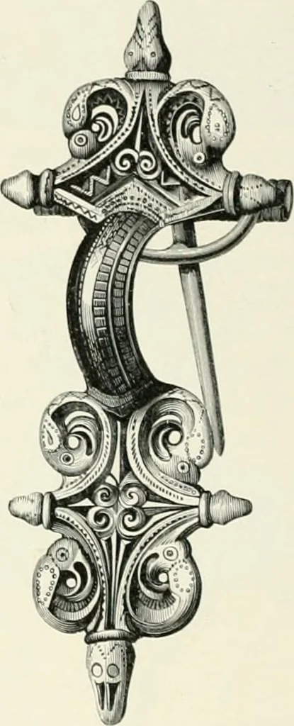 An illustration from Die altgermanische Thierornamentik : typologische Studie über germanische Metallgegenstände aus dem IV. bis IX. Jahrhundert, nebst einer Studie über irische Ornamentik, 1904, leaf 229