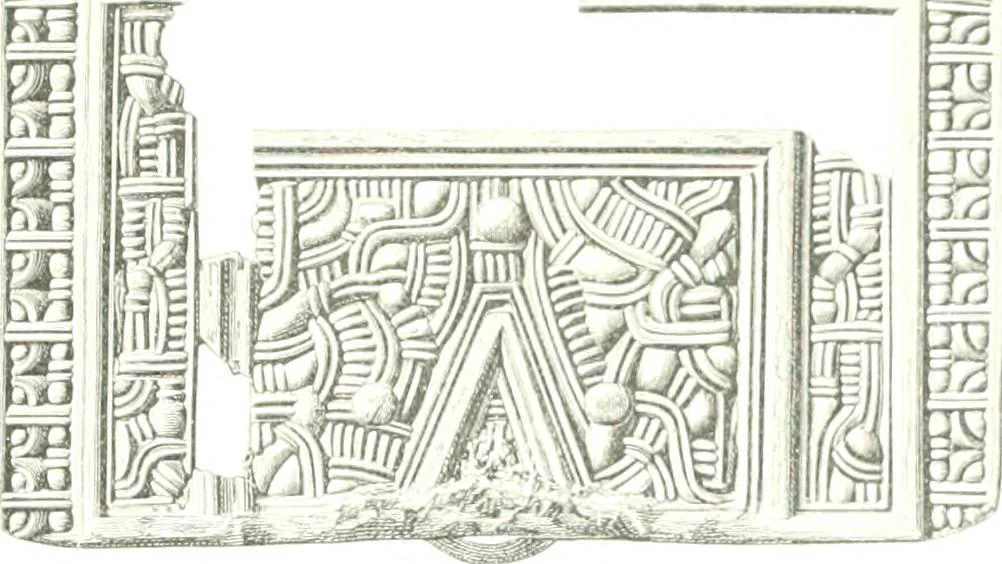 An illustration from Die altgermanische Thierornamentik : typologische Studie über germanische Metallgegenstände aus dem IV. bis IX. Jahrhundert, nebst einer Studie über irische Ornamentik, 1904, leaf 254
