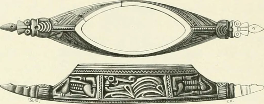 An illustration from Die altgermanische Thierornamentik : typologische Studie über germanische Metallgegenstände aus dem IV. bis IX. Jahrhundert, nebst einer Studie über irische Ornamentik, 1904, leaf 259