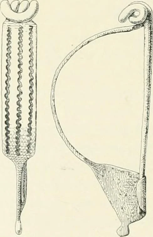 An illustration from Die altgermanische Thierornamentik : typologische Studie über germanische Metallgegenstände aus dem IV. bis IX. Jahrhundert, nebst einer Studie über irische Ornamentik, 1904, leaf 27