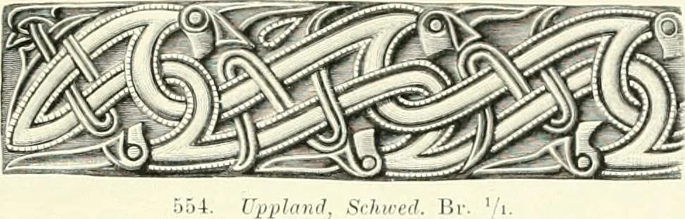 An illustration from Die altgermanische Thierornamentik : typologische Studie über germanische Metallgegenstände aus dem IV. bis IX. Jahrhundert, nebst einer Studie über irische Ornamentik, 1904, leaf 272