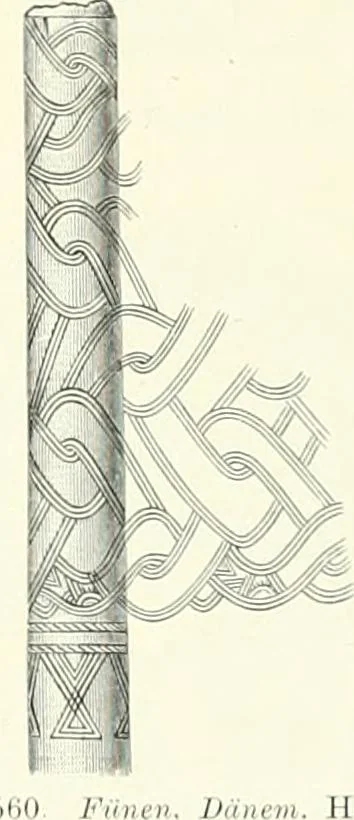 An illustration from Die altgermanische Thierornamentik : typologische Studie über germanische Metallgegenstände aus dem IV. bis IX. Jahrhundert, nebst einer Studie über irische Ornamentik, 1904, leaf 274