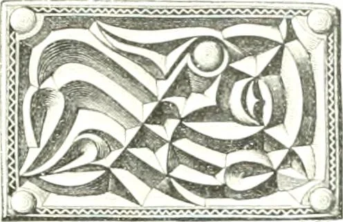 An illustration from Die altgermanische Thierornamentik : typologische Studie über germanische Metallgegenstände aus dem IV. bis IX. Jahrhundert, nebst einer Studie über irische Ornamentik, 1904, leaf 276