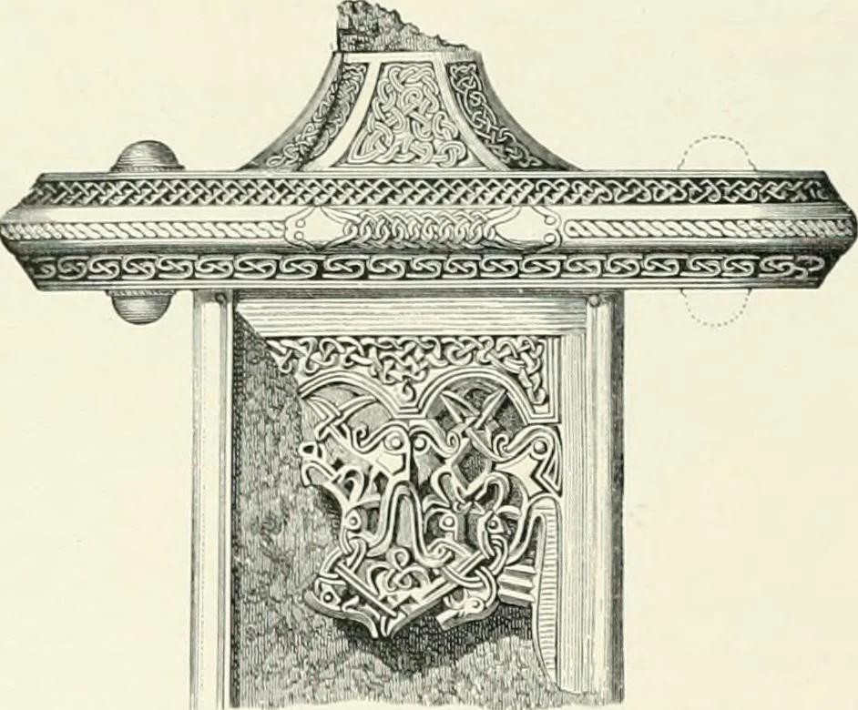An illustration from Die altgermanische Thierornamentik : typologische Studie über germanische Metallgegenstände aus dem IV. bis IX. Jahrhundert, nebst einer Studie über irische Ornamentik, 1904, leaf 283