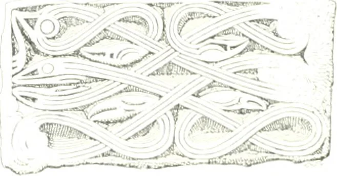 An illustration from Die altgermanische Thierornamentik : typologische Studie über germanische Metallgegenstände aus dem IV. bis IX. Jahrhundert, nebst einer Studie über irische Ornamentik, 1904, leaf 284