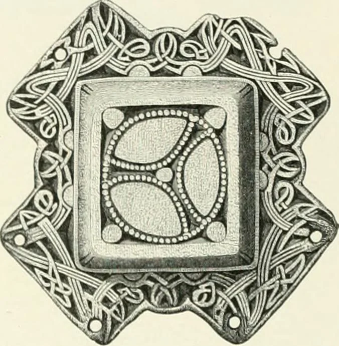 An illustration from Die altgermanische Thierornamentik : typologische Studie über germanische Metallgegenstände aus dem IV. bis IX. Jahrhundert, nebst einer Studie über irische Ornamentik, 1904, leaf 285