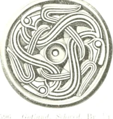 An illustration from Die altgermanische Thierornamentik : typologische Studie über germanische Metallgegenstände aus dem IV. bis IX. Jahrhundert, nebst einer Studie über irische Ornamentik, 1904, leaf 292
