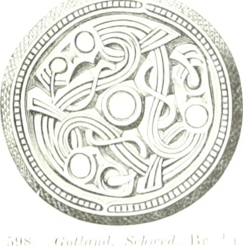 An illustration from Die altgermanische Thierornamentik : typologische Studie über germanische Metallgegenstände aus dem IV. bis IX. Jahrhundert, nebst einer Studie über irische Ornamentik, 1904, leaf 292