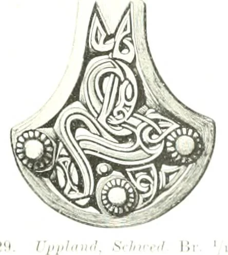 An illustration from Die altgermanische Thierornamentik : typologische Studie über germanische Metallgegenstände aus dem IV. bis IX. Jahrhundert, nebst einer Studie über irische Ornamentik, 1904, leaf 310