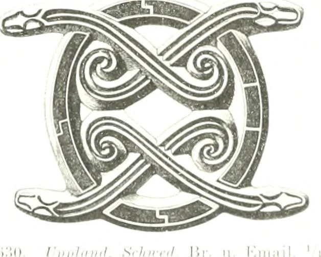 An illustration from Die altgermanische Thierornamentik : typologische Studie über germanische Metallgegenstände aus dem IV. bis IX. Jahrhundert, nebst einer Studie über irische Ornamentik, 1904, leaf 310