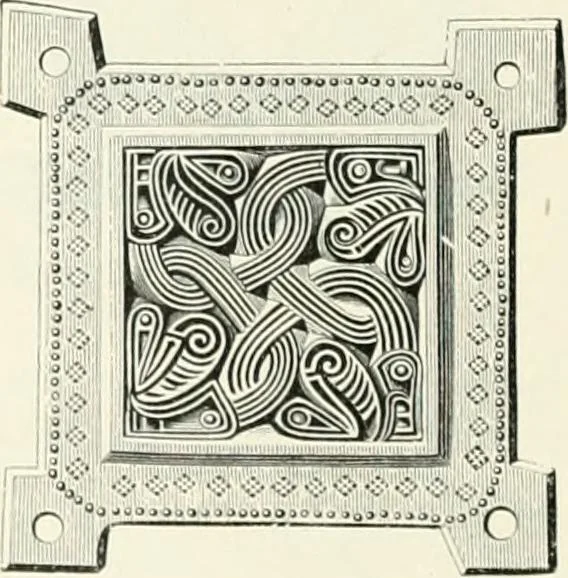 An illustration from Die altgermanische Thierornamentik : typologische Studie über germanische Metallgegenstände aus dem IV. bis IX. Jahrhundert, nebst einer Studie über irische Ornamentik, 1904, leaf 311
