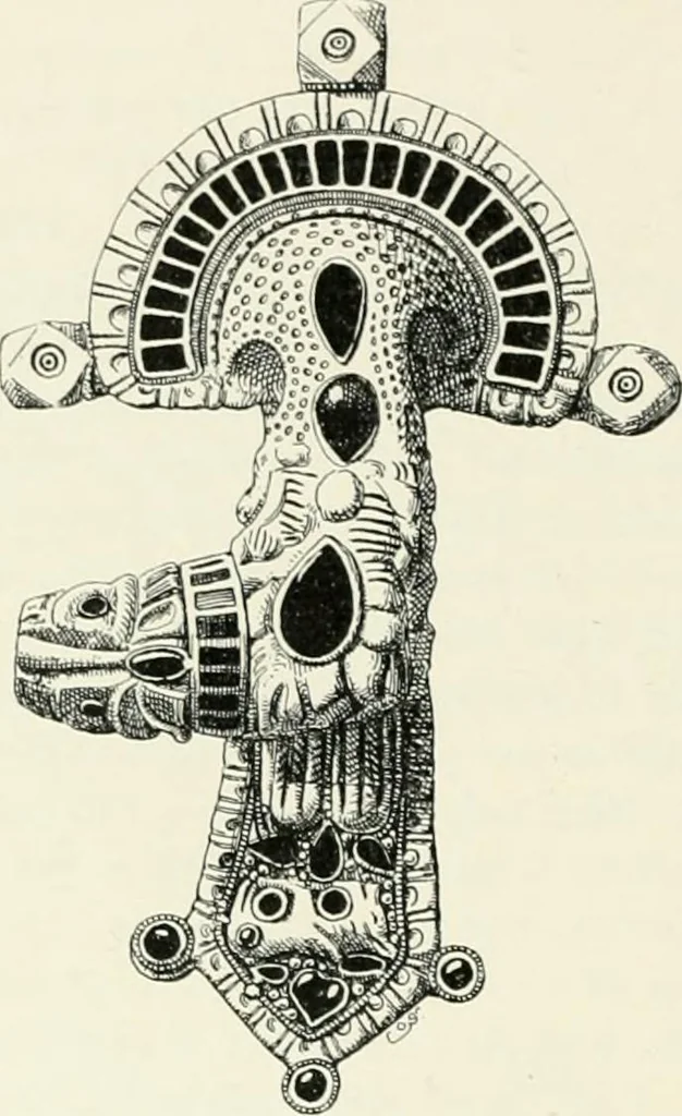 An illustration from Die altgermanische Thierornamentik : typologische Studie über germanische Metallgegenstände aus dem IV. bis IX. Jahrhundert, nebst einer Studie über irische Ornamentik, 1904, leaf 313