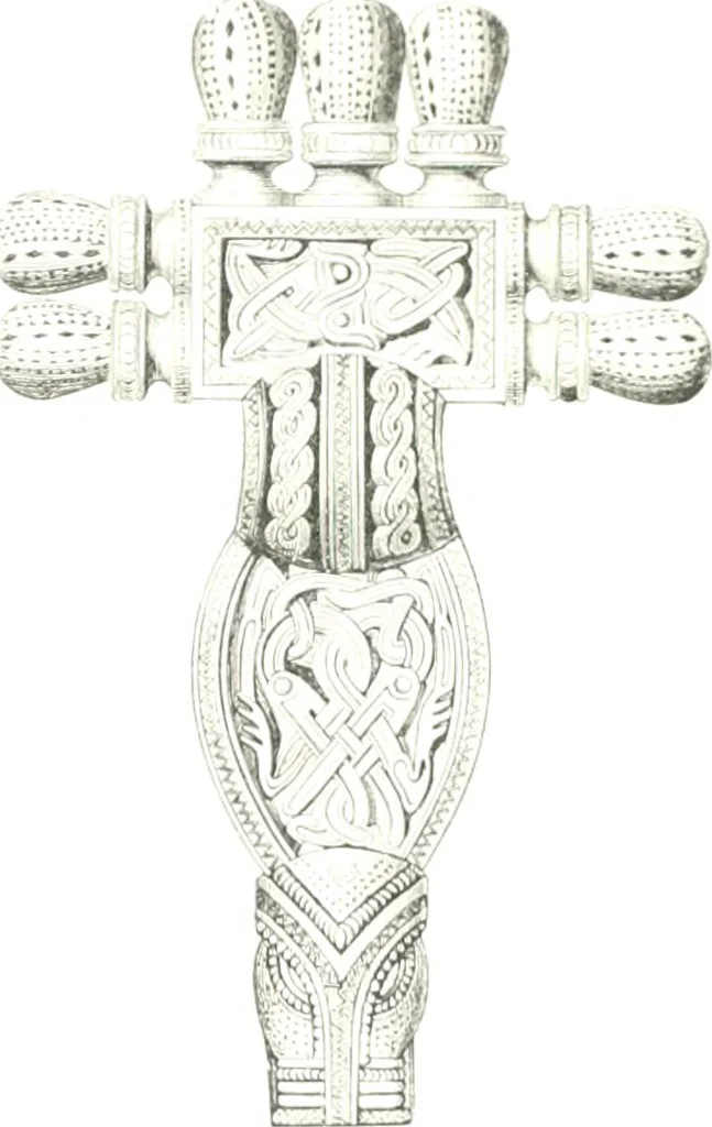 An illustration from Die altgermanische Thierornamentik : typologische Studie über germanische Metallgegenstände aus dem IV. bis IX. Jahrhundert, nebst einer Studie über irische Ornamentik, 1904, leaf 318