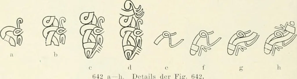 An illustration from Die altgermanische Thierornamentik : typologische Studie über germanische Metallgegenstände aus dem IV. bis IX. Jahrhundert, nebst einer Studie über irische Ornamentik, 1904, leaf 319