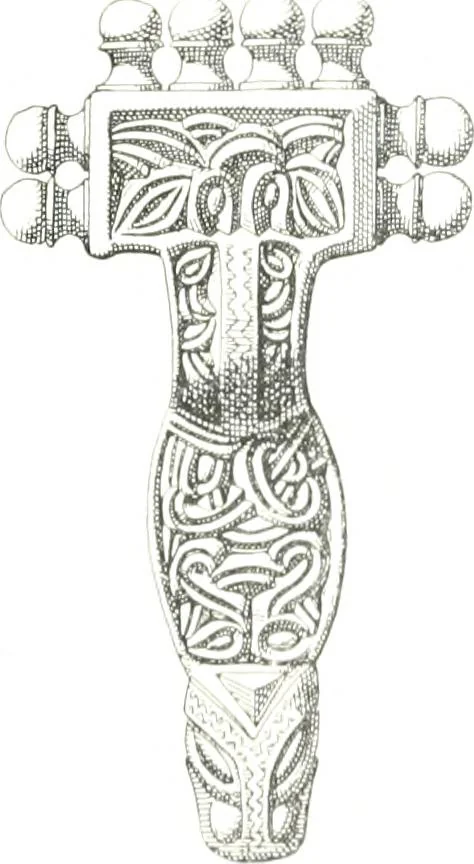 An illustration from Die altgermanische Thierornamentik : typologische Studie über germanische Metallgegenstände aus dem IV. bis IX. Jahrhundert, nebst einer Studie über irische Ornamentik, 1904, leaf 322