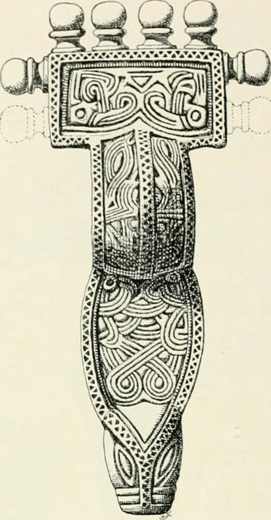 An illustration from Die altgermanische Thierornamentik : typologische Studie über germanische Metallgegenstände aus dem IV. bis IX. Jahrhundert, nebst einer Studie über irische Ornamentik, 1904, leaf 323