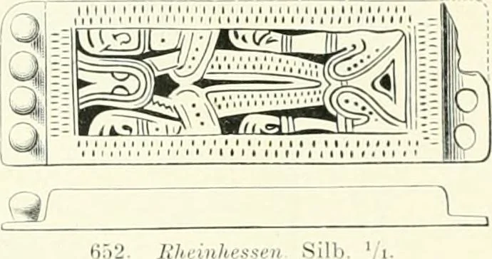 An illustration from Die altgermanische Thierornamentik : typologische Studie über germanische Metallgegenstände aus dem IV. bis IX. Jahrhundert, nebst einer Studie über irische Ornamentik, 1904, leaf 324
