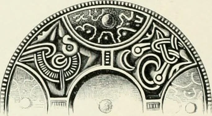 An illustration from Die altgermanische Thierornamentik : typologische Studie über germanische Metallgegenstände aus dem IV. bis IX. Jahrhundert, nebst einer Studie über irische Ornamentik, 1904, leaf 331