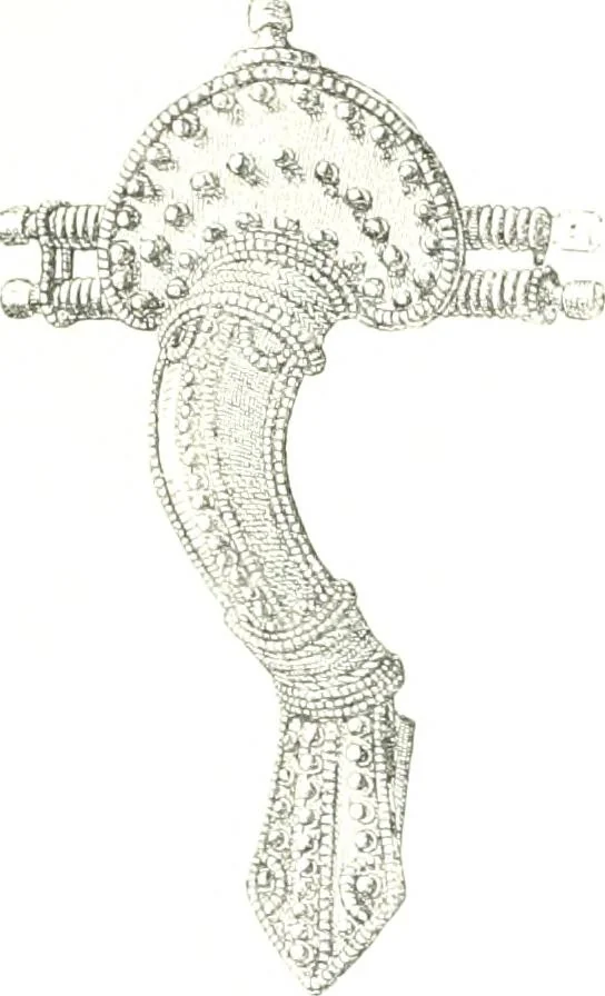 An illustration from Die altgermanische Thierornamentik : typologische Studie über germanische Metallgegenstände aus dem IV. bis IX. Jahrhundert, nebst einer Studie über irische Ornamentik, 1904, leaf 34