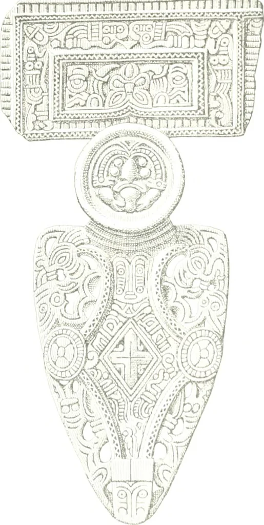 An illustration from Die altgermanische Thierornamentik : typologische Studie über germanische Metallgegenstände aus dem IV. bis IX. Jahrhundert, nebst einer Studie über irische Ornamentik, 1904, leaf 344