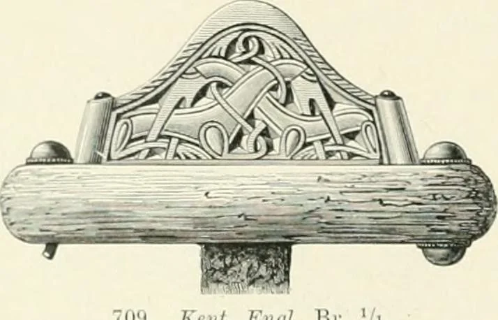 An illustration from Die altgermanische Thierornamentik : typologische Studie über germanische Metallgegenstände aus dem IV. bis IX. Jahrhundert, nebst einer Studie über irische Ornamentik, 1904, leaf 349