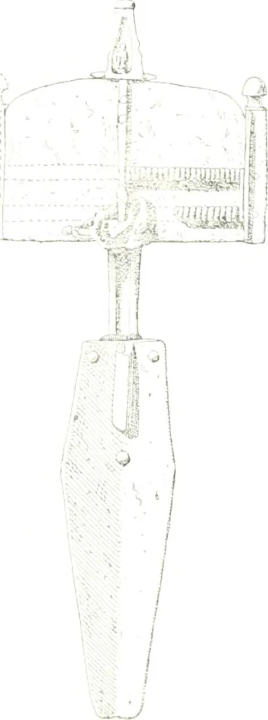 An illustration from Die altgermanische Thierornamentik : typologische Studie über germanische Metallgegenstände aus dem IV. bis IX. Jahrhundert, nebst einer Studie über irische Ornamentik, 1904, leaf 36
