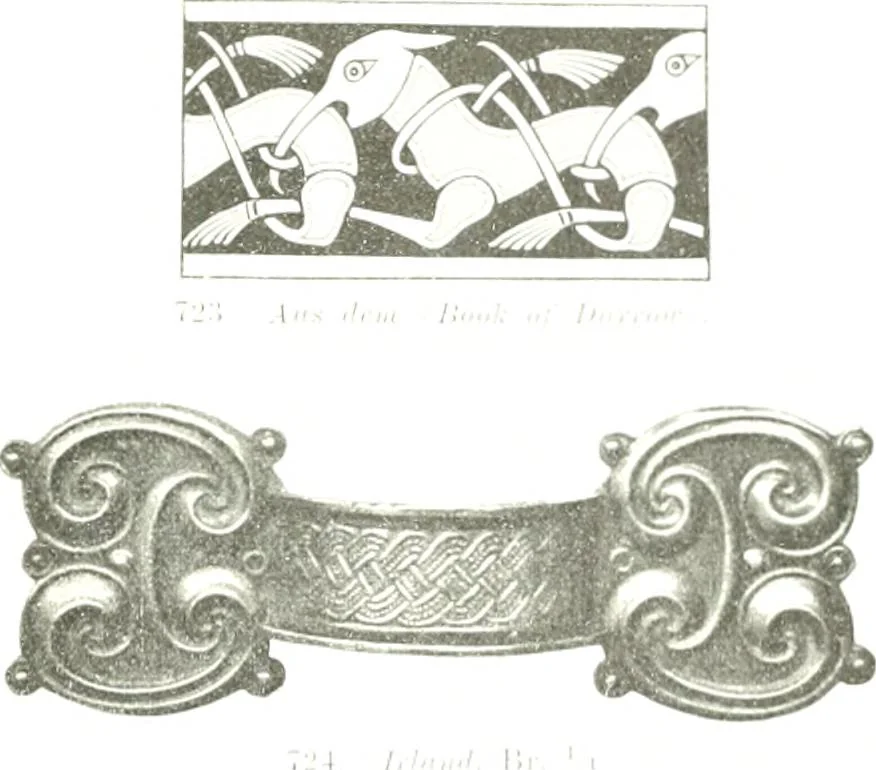 An illustration from Die altgermanische Thierornamentik : typologische Studie über germanische Metallgegenstände aus dem IV. bis IX. Jahrhundert, nebst einer Studie über irische Ornamentik, 1904, leaf 360