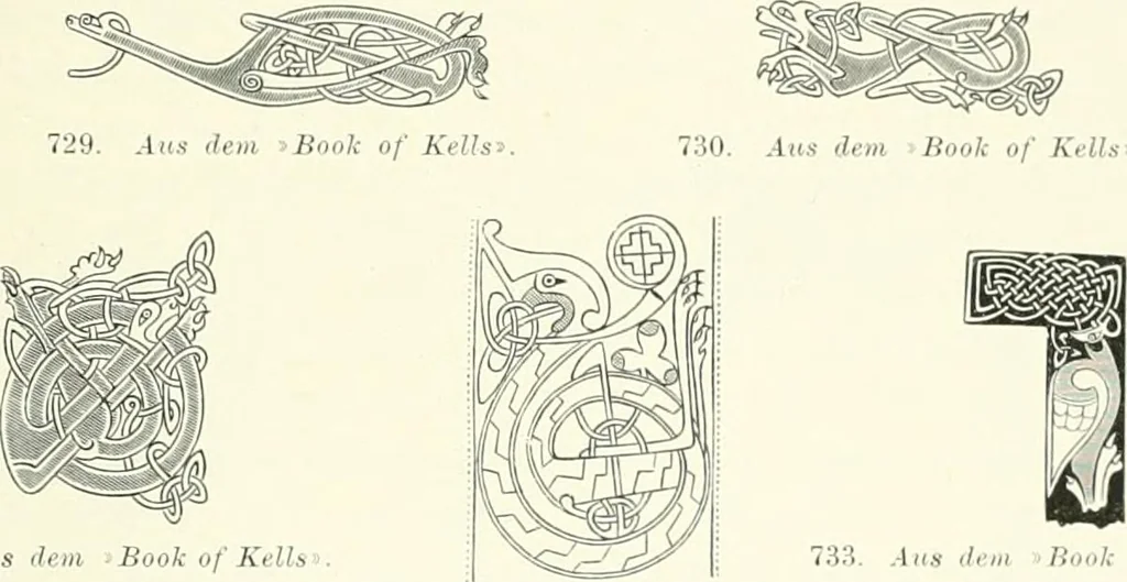 An illustration from Die altgermanische Thierornamentik : typologische Studie über germanische Metallgegenstände aus dem IV. bis IX. Jahrhundert, nebst einer Studie über irische Ornamentik, 1904, leaf 366