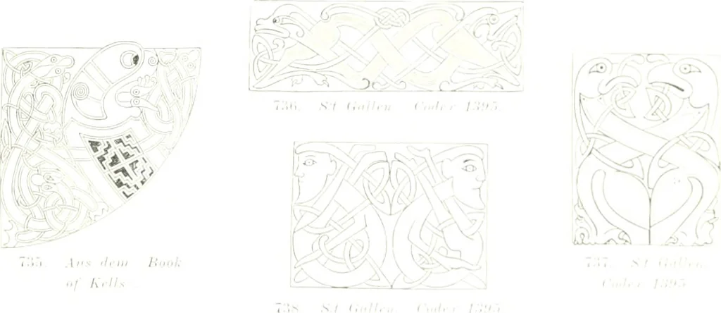 An illustration from Die altgermanische Thierornamentik : typologische Studie über germanische Metallgegenstände aus dem IV. bis IX. Jahrhundert, nebst einer Studie über irische Ornamentik, 1904, leaf 368