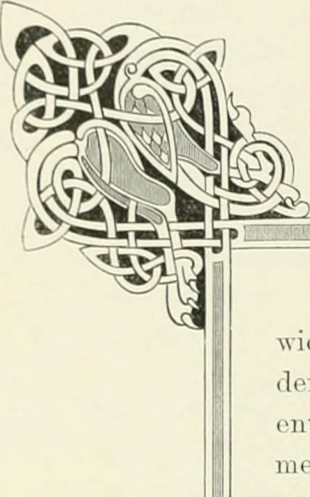 An illustration from Die altgermanische Thierornamentik : typologische Studie über germanische Metallgegenstände aus dem IV. bis IX. Jahrhundert, nebst einer Studie über irische Ornamentik, 1904, leaf 371