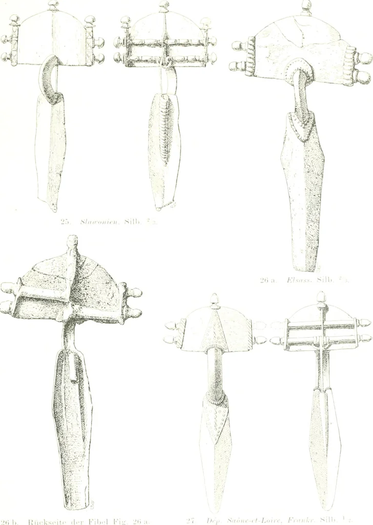 An illustration from Die altgermanische Thierornamentik : typologische Studie über germanische Metallgegenstände aus dem IV. bis IX. Jahrhundert, nebst einer Studie über irische Ornamentik, 1904, leaf 38