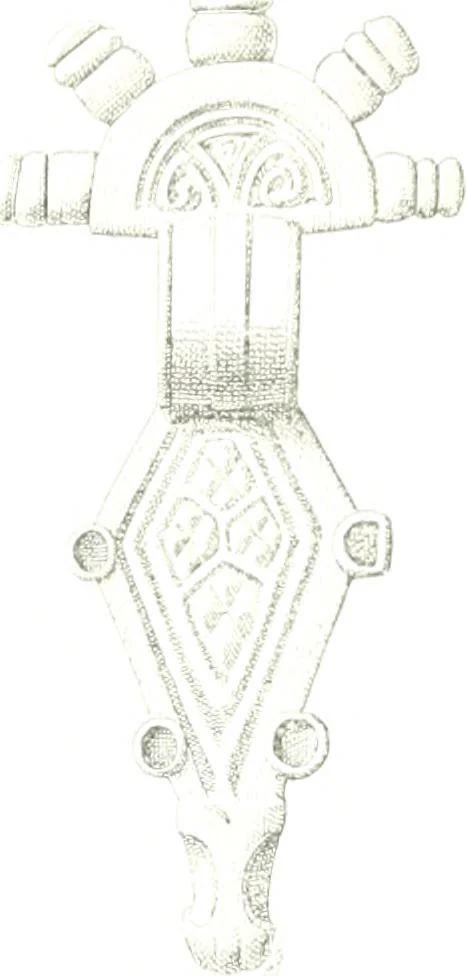 An illustration from Die altgermanische Thierornamentik : typologische Studie über germanische Metallgegenstände aus dem IV. bis IX. Jahrhundert, nebst einer Studie über irische Ornamentik, 1904, leaf 48