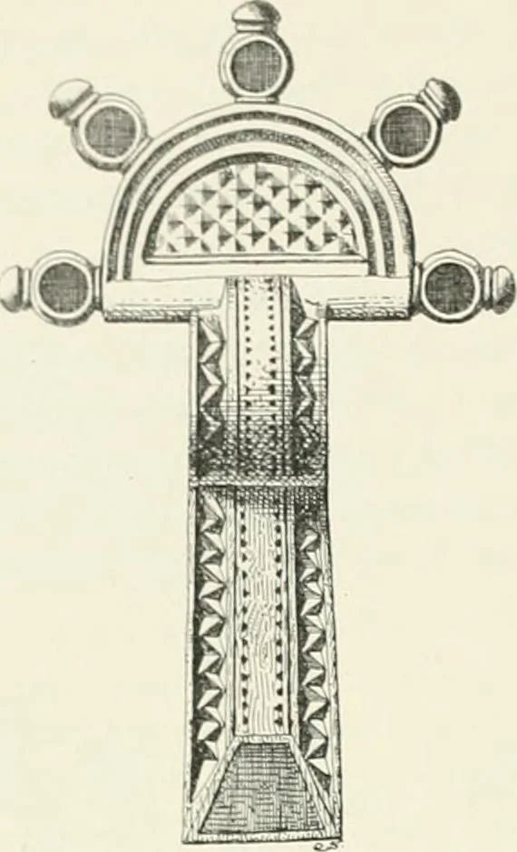 An illustration from Die altgermanische Thierornamentik : typologische Studie über germanische Metallgegenstände aus dem IV. bis IX. Jahrhundert, nebst einer Studie über irische Ornamentik, 1904, leaf 55