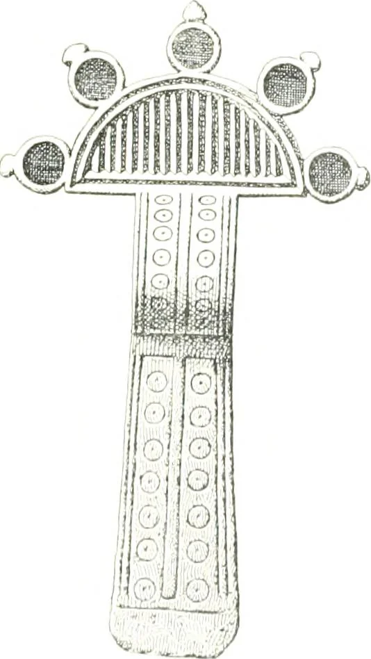 An illustration from Die altgermanische Thierornamentik : typologische Studie über germanische Metallgegenstände aus dem IV. bis IX. Jahrhundert, nebst einer Studie über irische Ornamentik, 1904, leaf 56