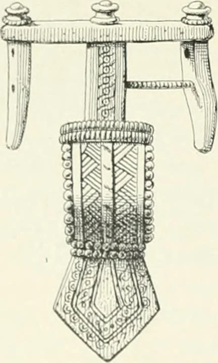 An illustration from Die altgermanische Thierornamentik : typologische Studie über germanische Metallgegenstände aus dem IV. bis IX. Jahrhundert, nebst einer Studie über irische Ornamentik, 1904, leaf 67