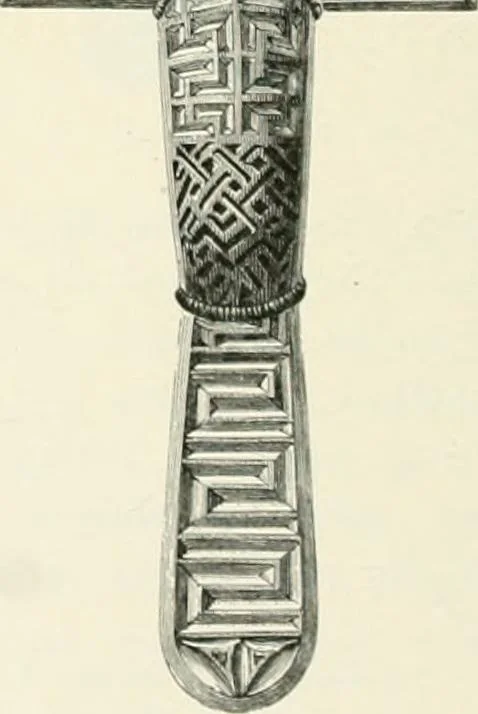 An illustration from Die altgermanische Thierornamentik : typologische Studie über germanische Metallgegenstände aus dem IV. bis IX. Jahrhundert, nebst einer Studie über irische Ornamentik, 1904, leaf 71