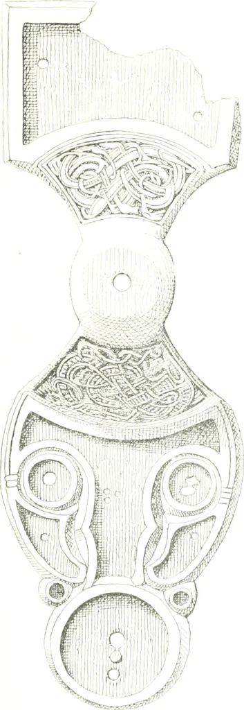 An illustration from Die altgermanische Thierornamentik : typologische Studie über germanische Metallgegenstände aus dem IV. bis IX. Jahrhundert, nebst einer Studie über irische Ornamentik, 1904, leaf 88