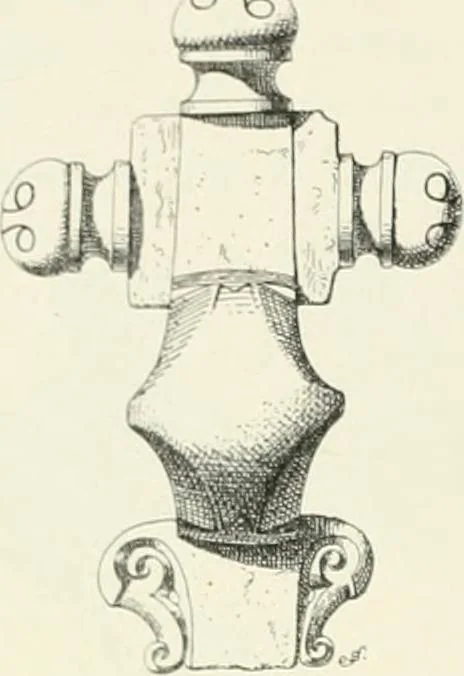 An illustration from Die altgermanische Thierornamentik : typologische Studie über germanische Metallgegenstände aus dem IV. bis IX. Jahrhundert, nebst einer Studie über irische Ornamentik, 1904, leaf 93