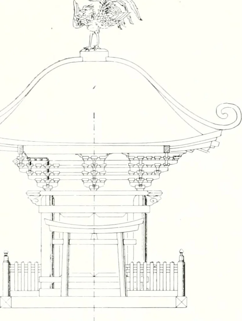 An illustration from Die Architektur der Kultbauten Japans, 1907, leaf 107