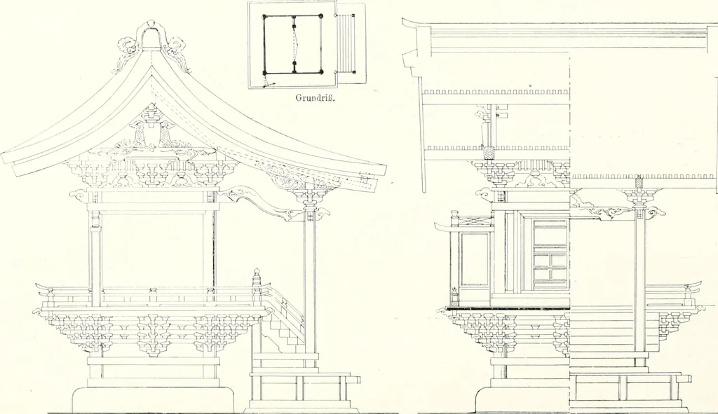 An illustration from Die Architektur der Kultbauten Japans, 1907, leaf 130