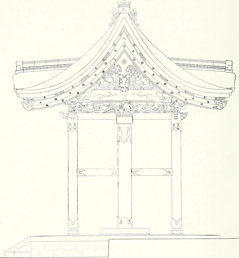 An illustration from Die Architektur der Kultbauten Japans, 1907, leaf 136