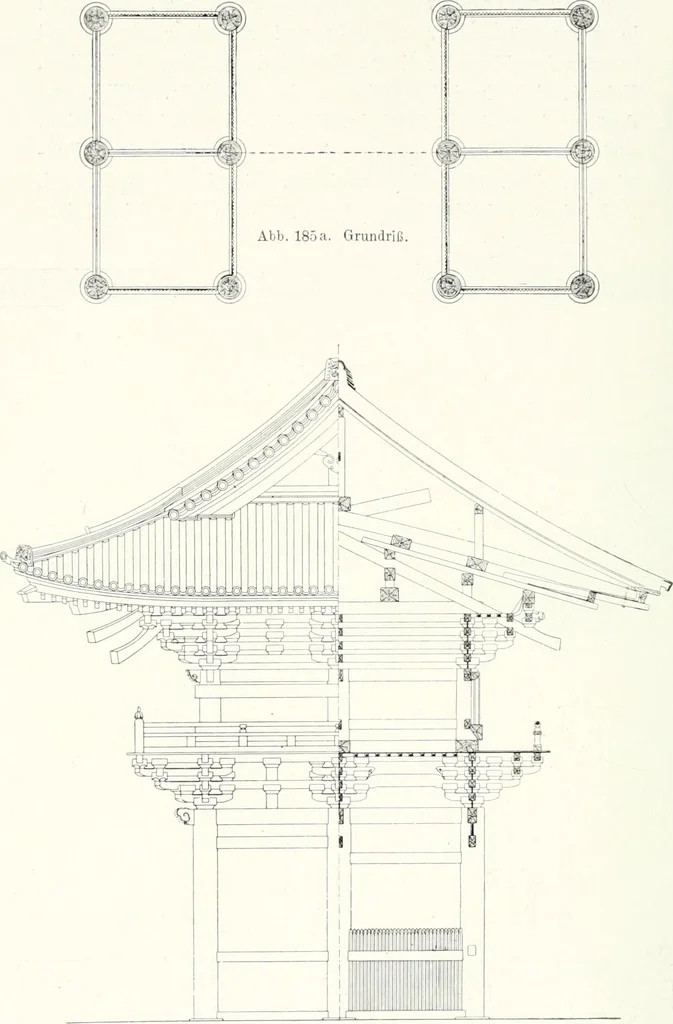 An illustration from Die Architektur der Kultbauten Japans, 1907, leaf 138