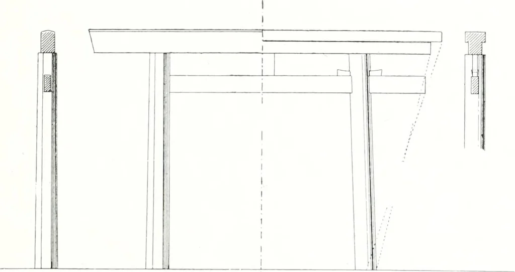 An illustration from Die Architektur der Kultbauten Japans, 1907, leaf 15