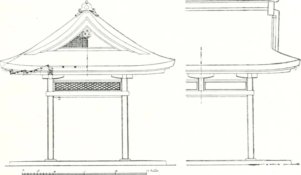 An illustration from Die Architektur der Kultbauten Japans, 1907, leaf 173