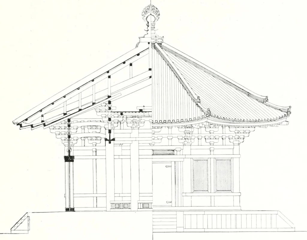 An illustration from Die Architektur der Kultbauten Japans, 1907, leaf 181