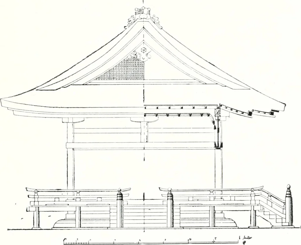 An illustration from Die Architektur der Kultbauten Japans, 1907, leaf 187